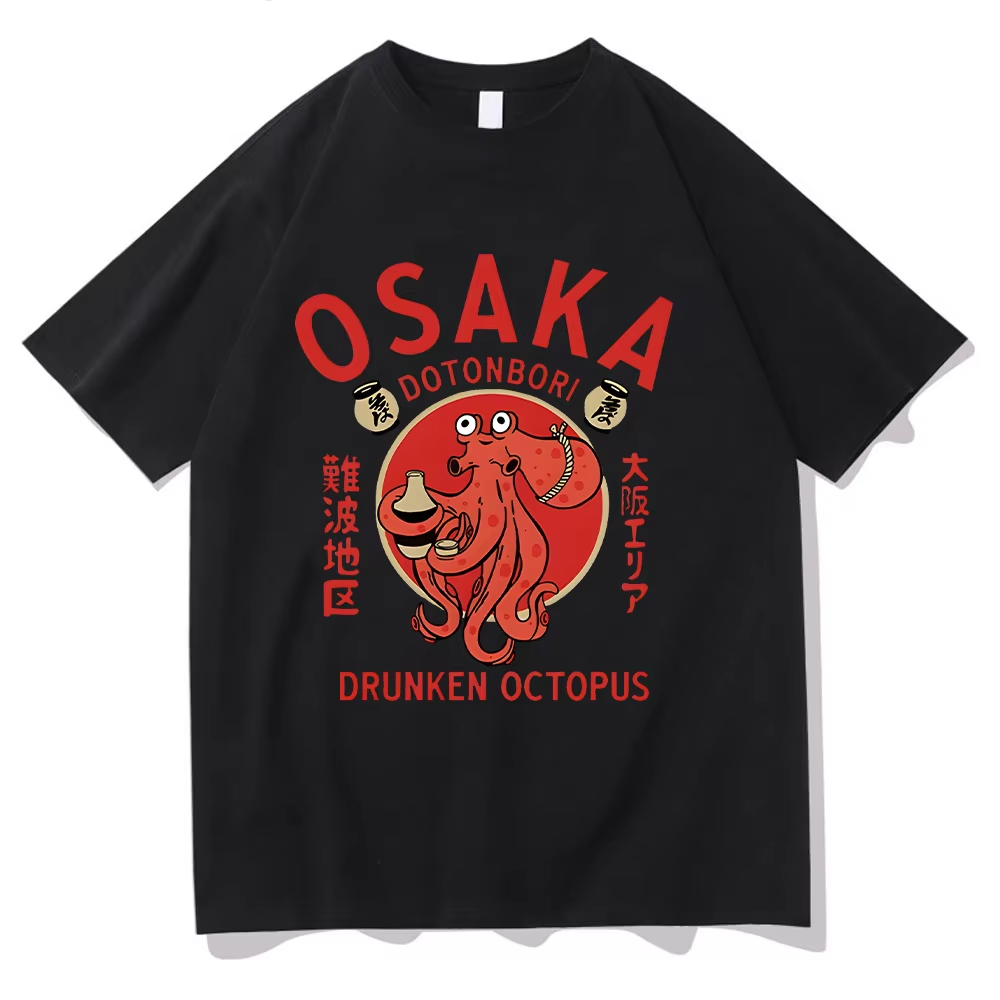 Vintage Fashion Osaka - Osaka Dotonbori Drunken Octopus T-shirts Japanese
