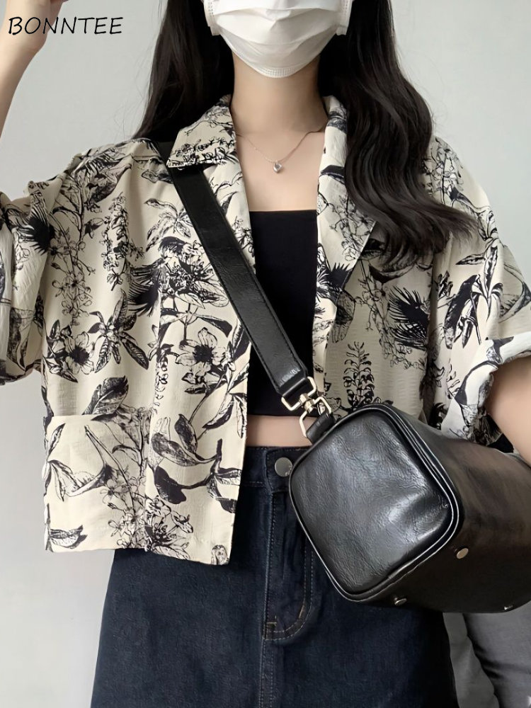 French Vintage Fashion - Shirts Women Printing Temper Creativity French