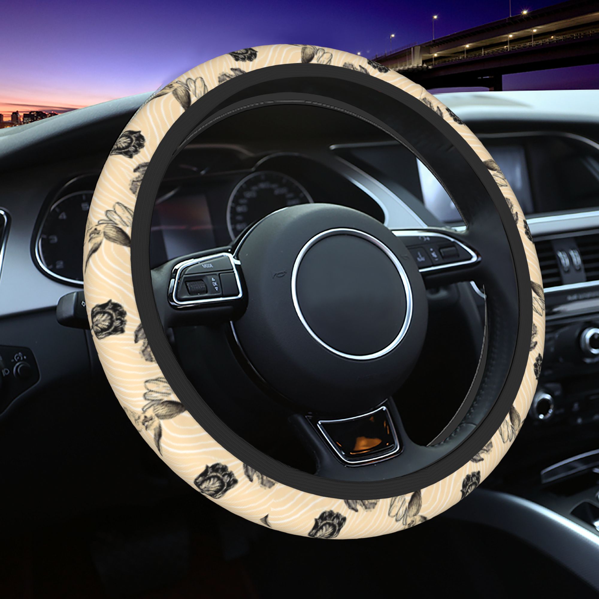 Vintage Fashion Wheel - Car Steering Wheel Cover 38cm Universal