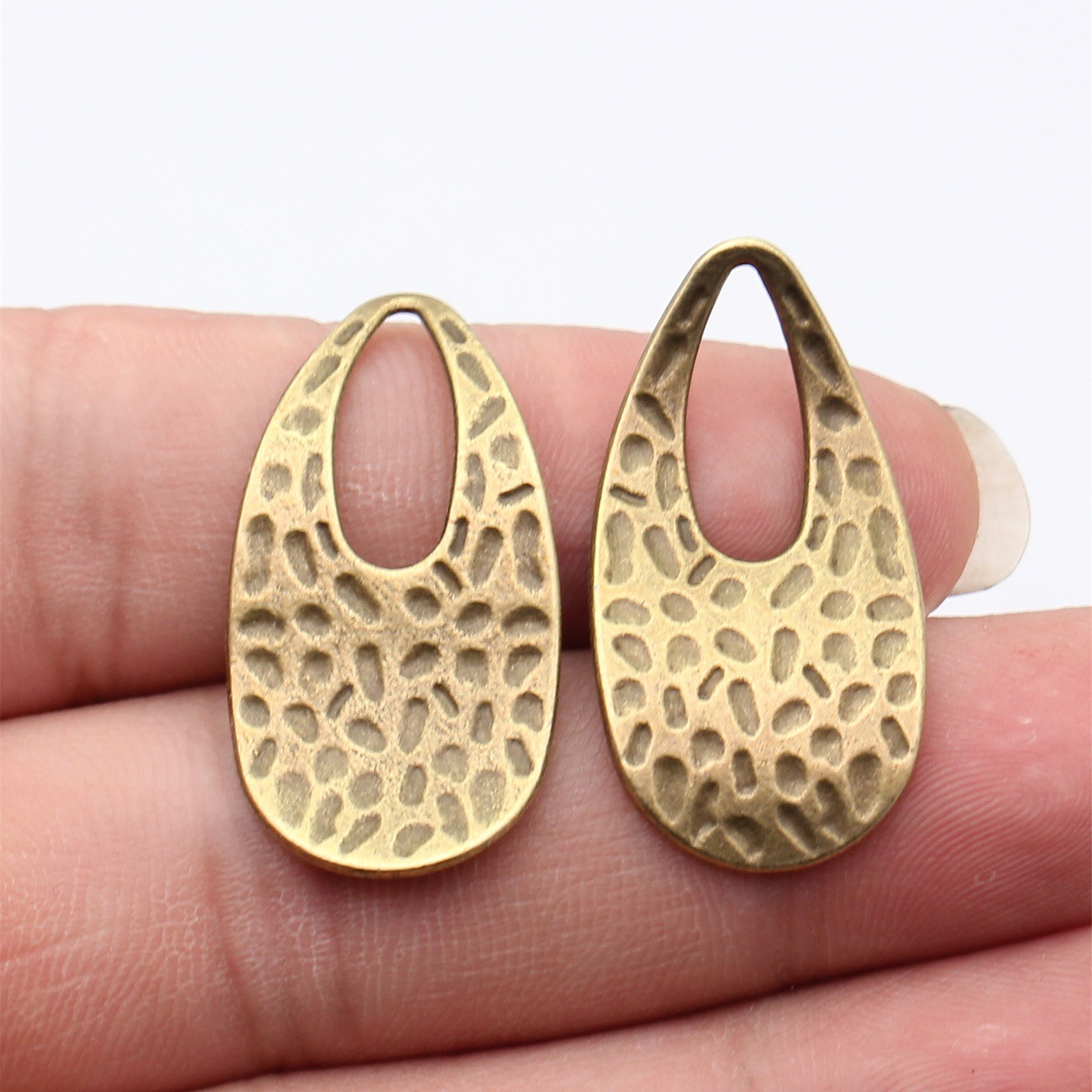 Vintage Fashion Online - 10pcs 34x18mm 5 Colors Hammered Teardrop
