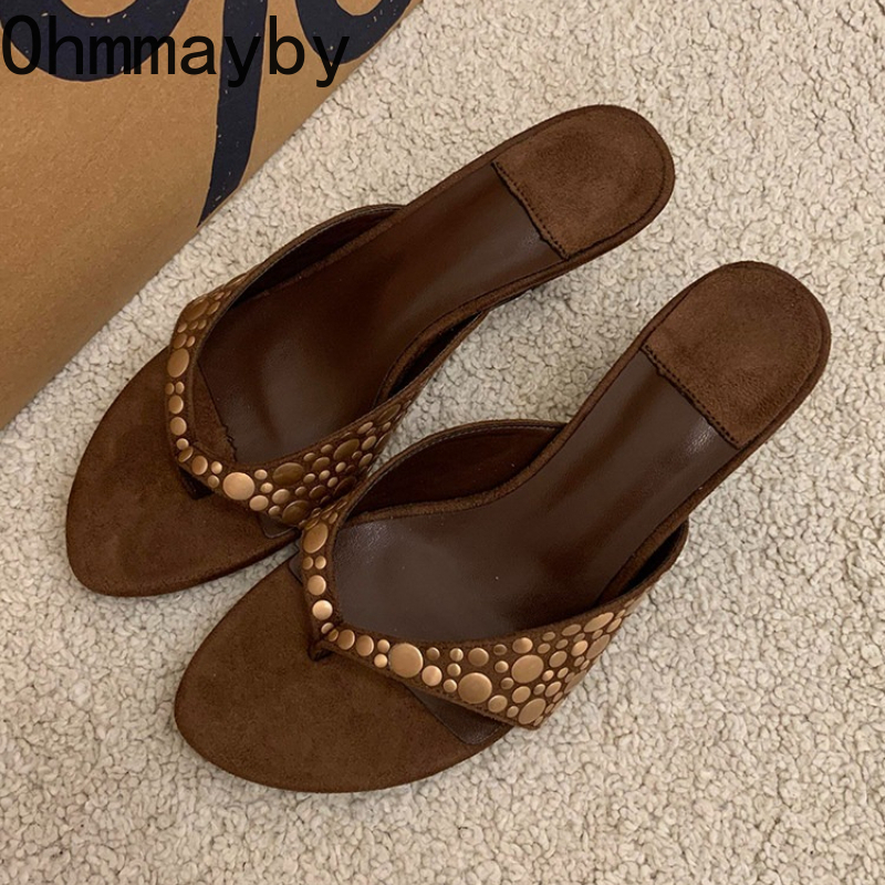 Vintage And Modern Fashion - Designer Vintage Clip Toe Women Slippers