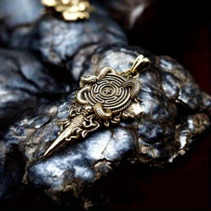 Retro Wheel Pendant with Snake - Vintage Fashion Wheel review and price