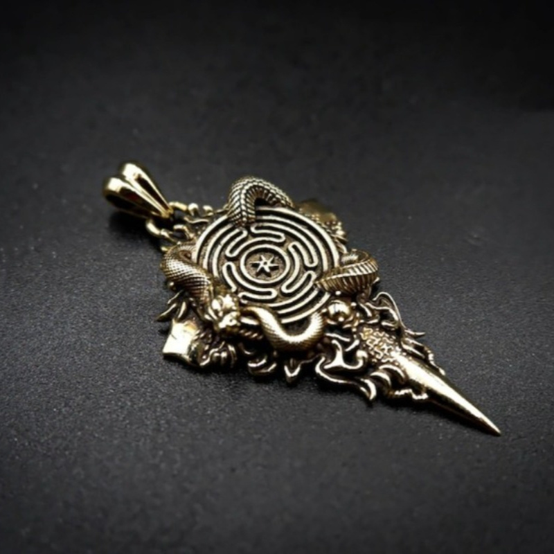 Retro Wheel Pendant with Snake - Vintage Fashion Wheel review and price