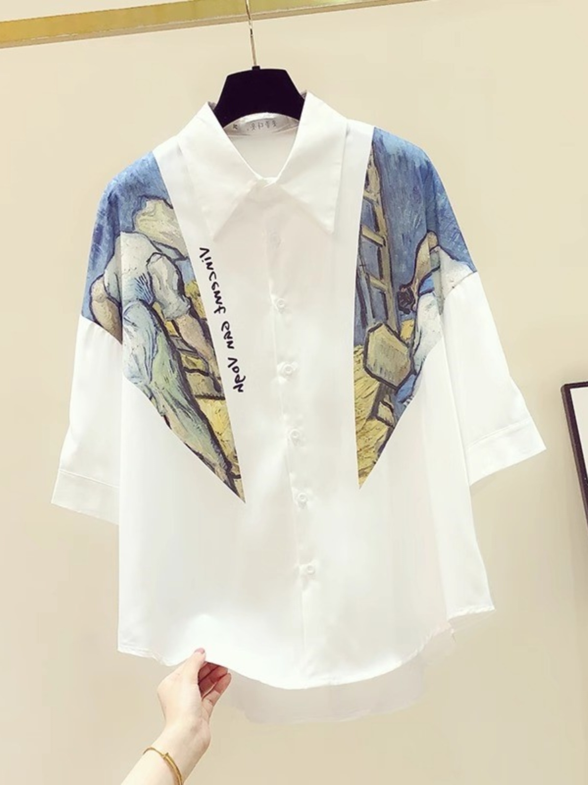 White Printed Chiffon Short Sl - Vintage Fashion Outlet review and price