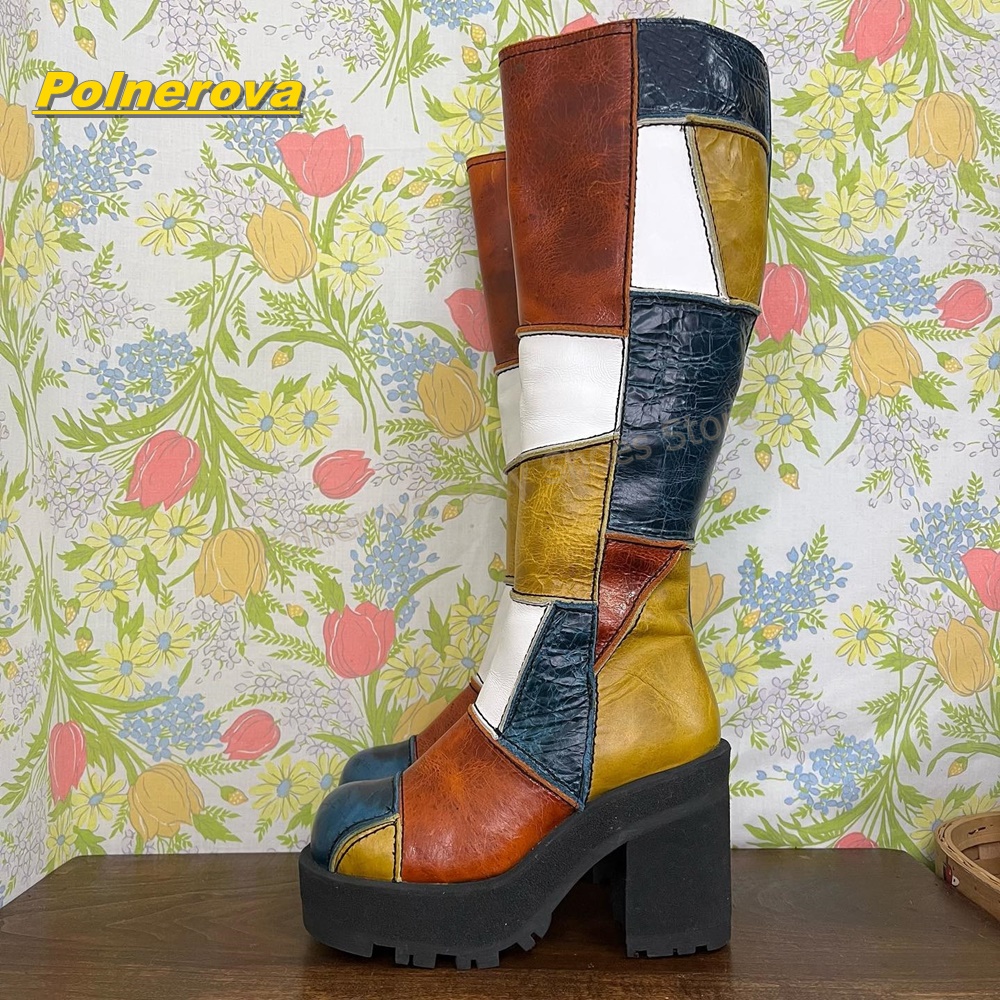 Women Retro Patchwork Leather  - Vintage And Modern Fashion review and price
