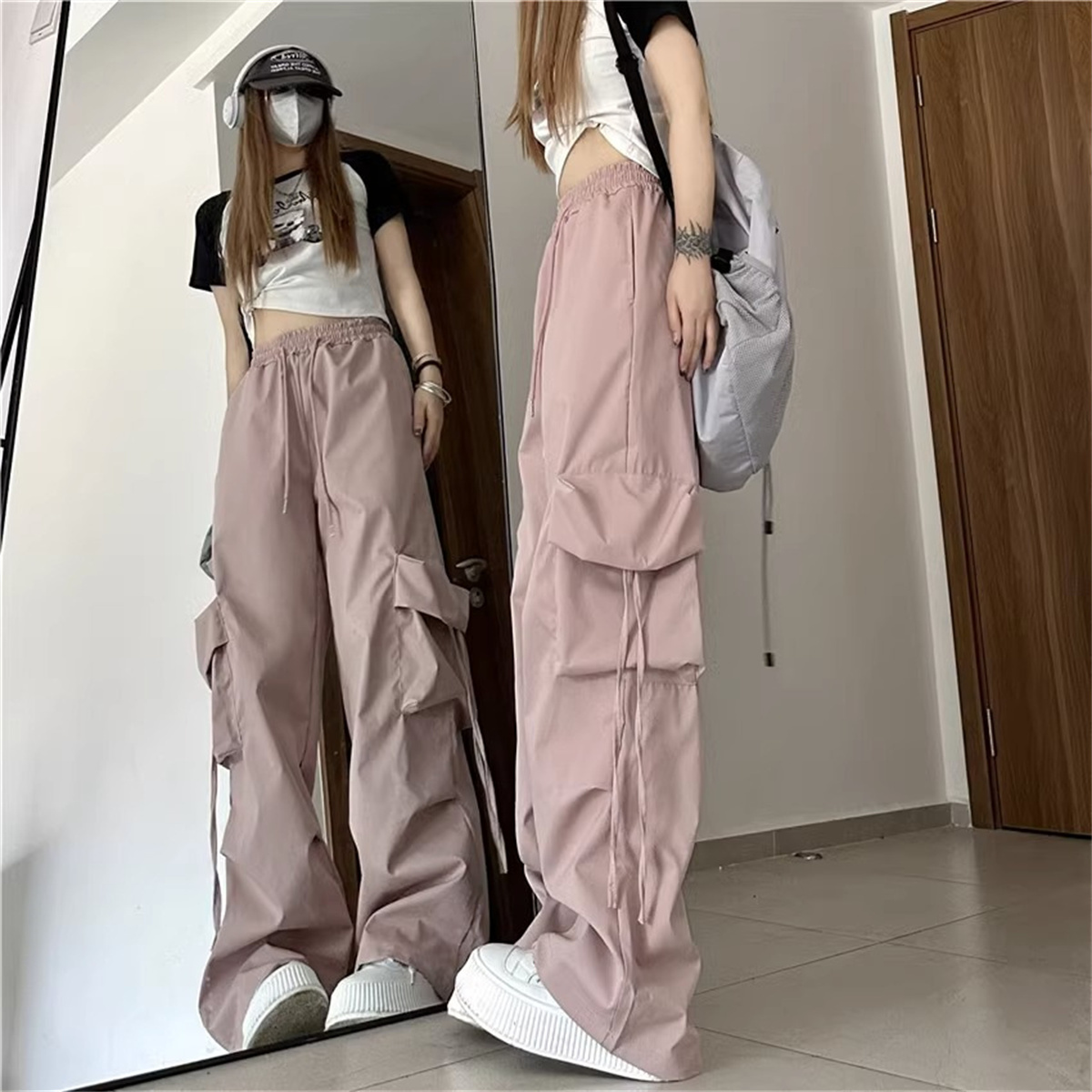 Plus Size Women Cargo Pants Hi - Vintage Fashion Fabrics review and price