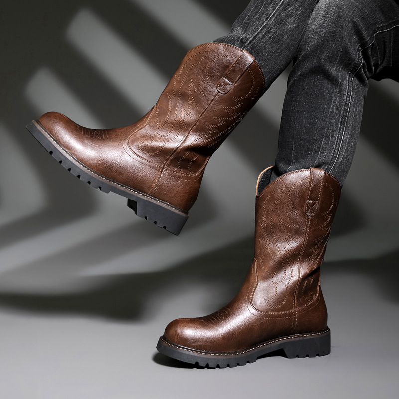 Fashion Mens Cowboy Boots New  - Vintage Fashion Online review and price
