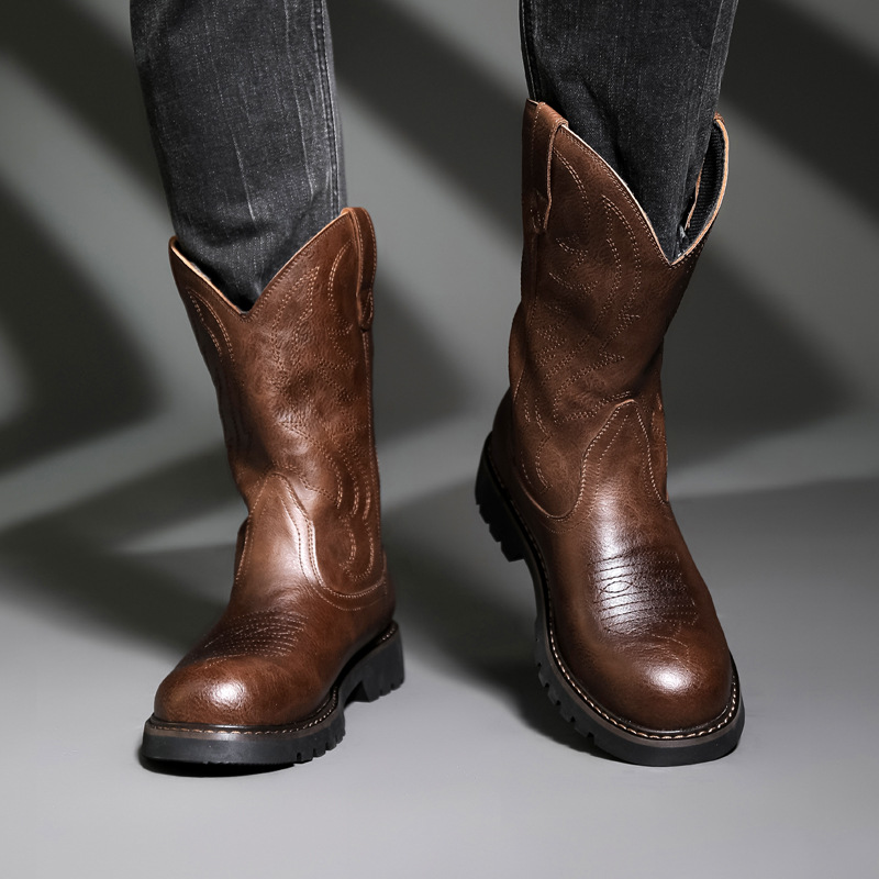 Fashion Mens Cowboy Boots New  - Vintage Fashion Online review and price