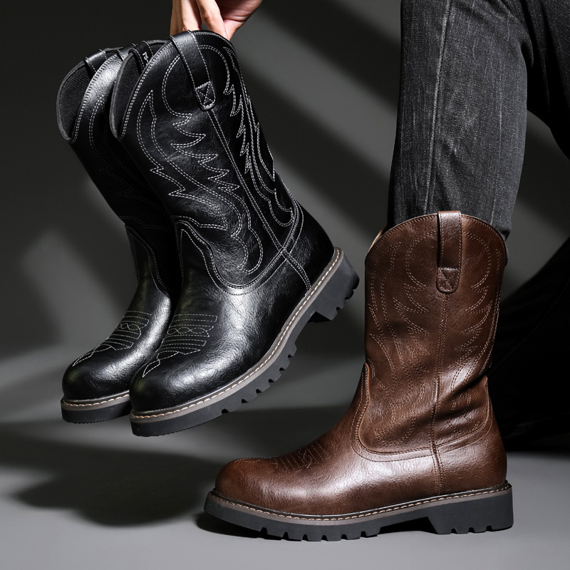 Fashion Mens Cowboy Boots New  - Vintage Fashion Online review and price