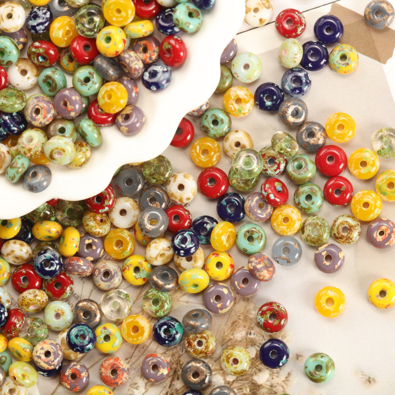 3x6mm Orange with Speckled Vin - Vintage Fashion Wheel review and price