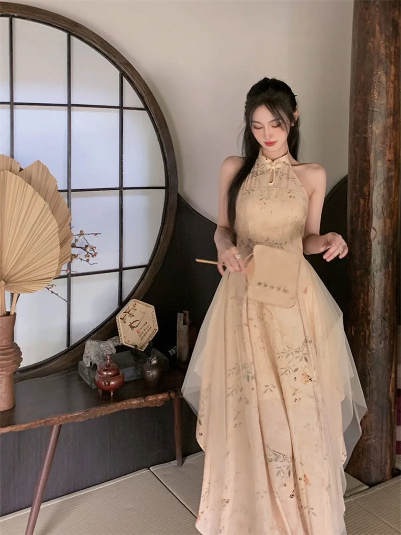 2025 Yellow Hollow Out Cheongs - Vintage Fashion Look review and price