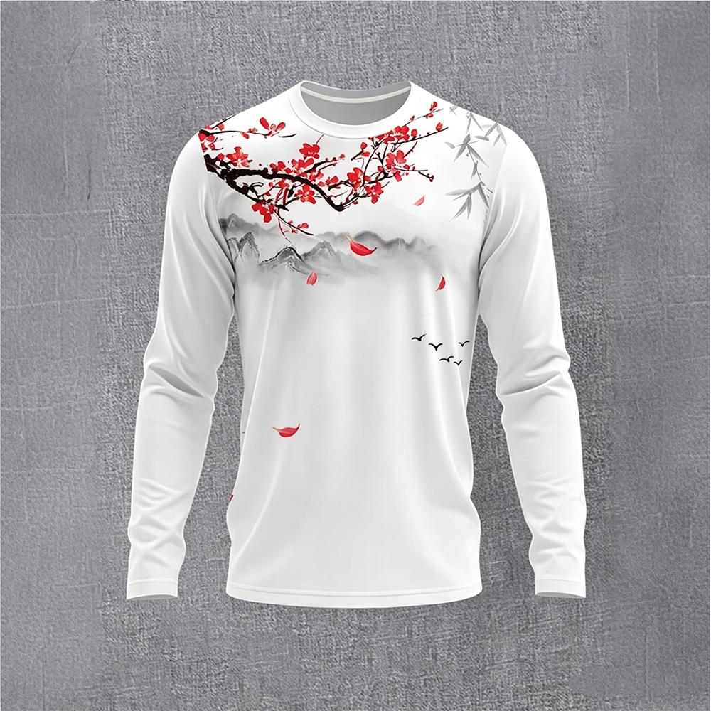 Chinese Style Ink Plum Blossom - Vintage Fashion For Men review and price
