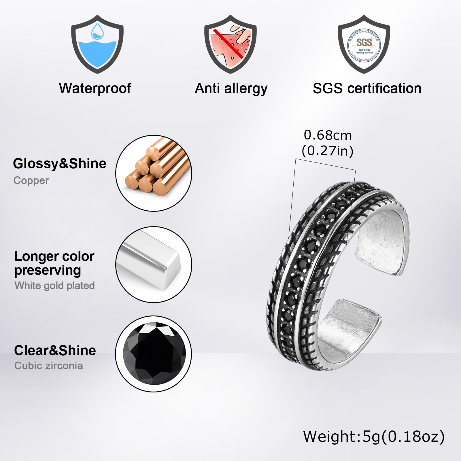 Vnox Men's Wheel Ring Black Zi - Vintage Fashion Wheel review and price
