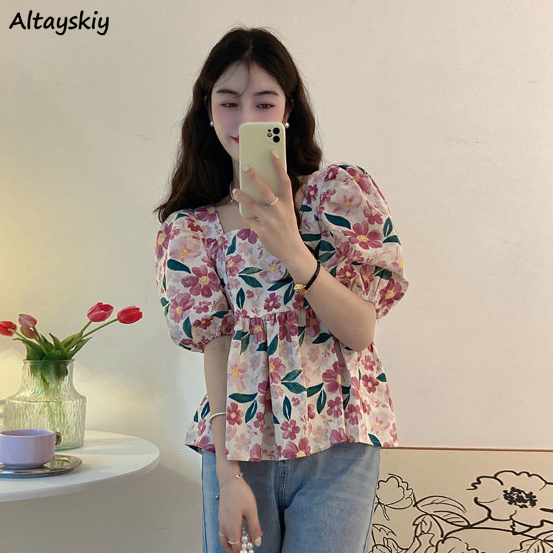 Vintage Printed Blouses Women  - French Vintage Fashion review and price