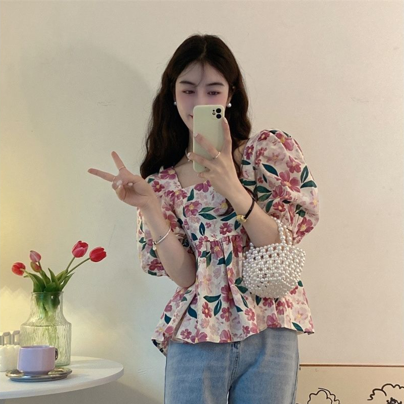 Vintage Printed Blouses Women  - French Vintage Fashion review and price