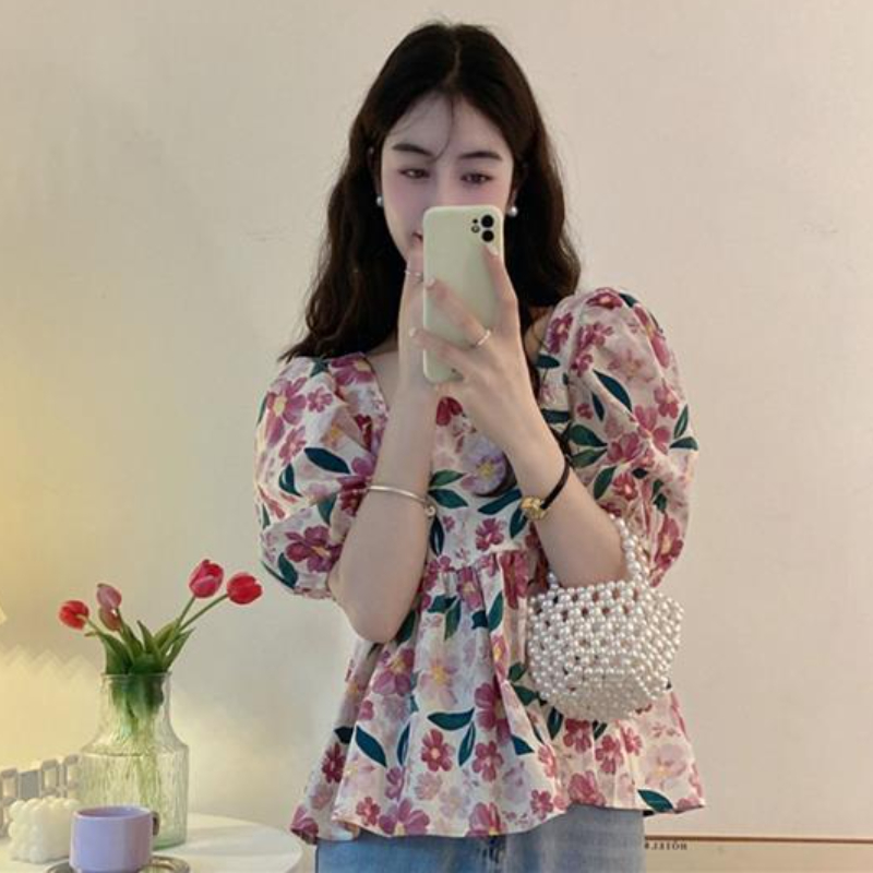 Vintage Printed Blouses Women  - French Vintage Fashion review and price