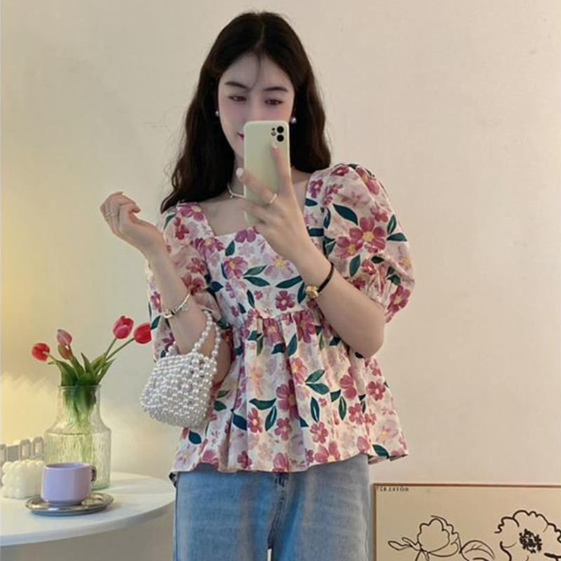 Vintage Printed Blouses Women  - French Vintage Fashion review and price