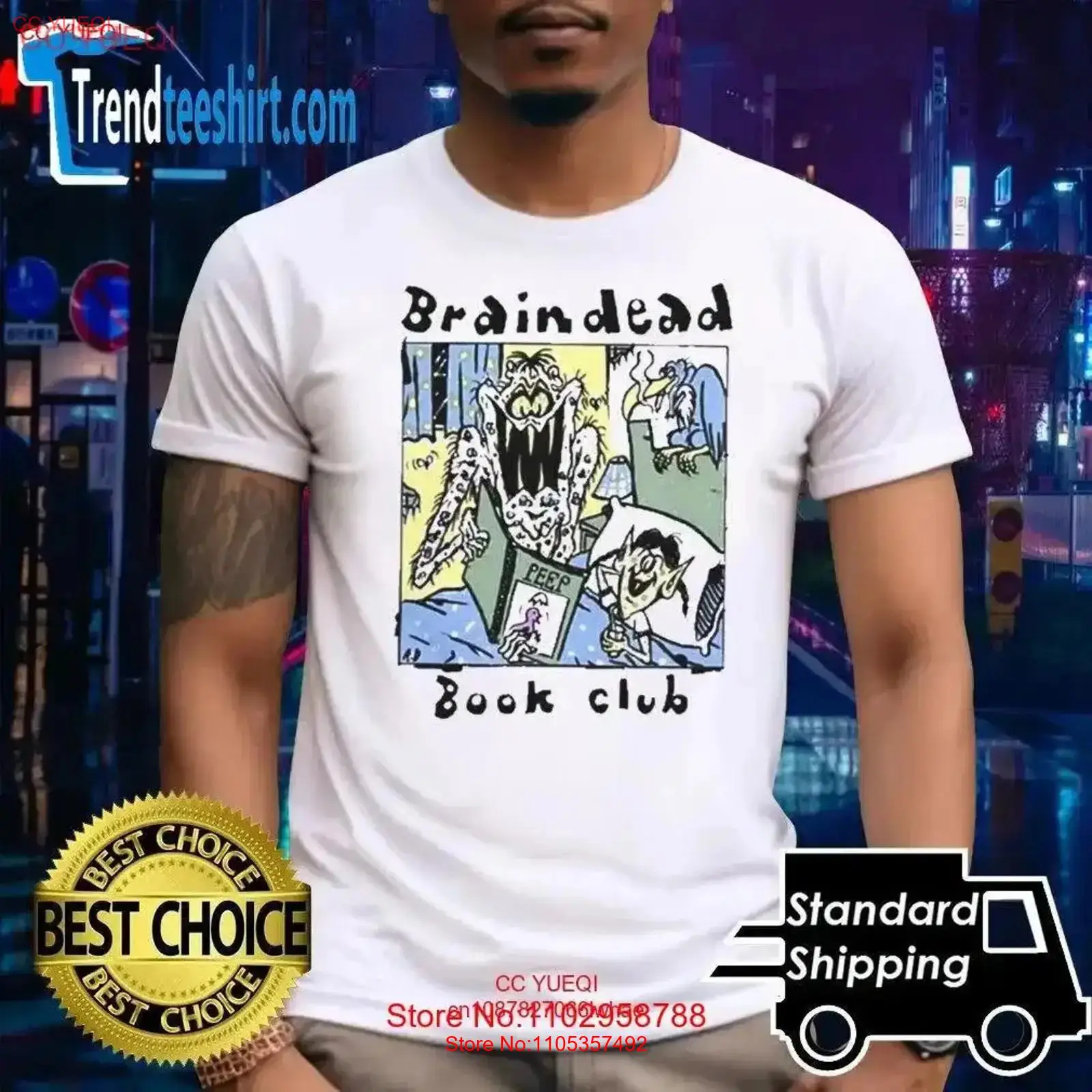 Brain Dead Book Club T Shirt v - Vintage Fashion Knitwear Book review and price