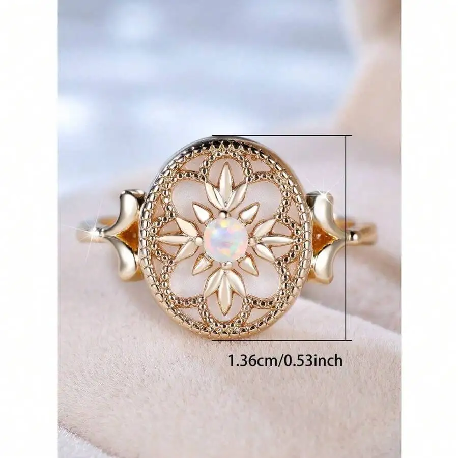 Vintage Floral White Agate Rou - Vintage Fashion Center review and price