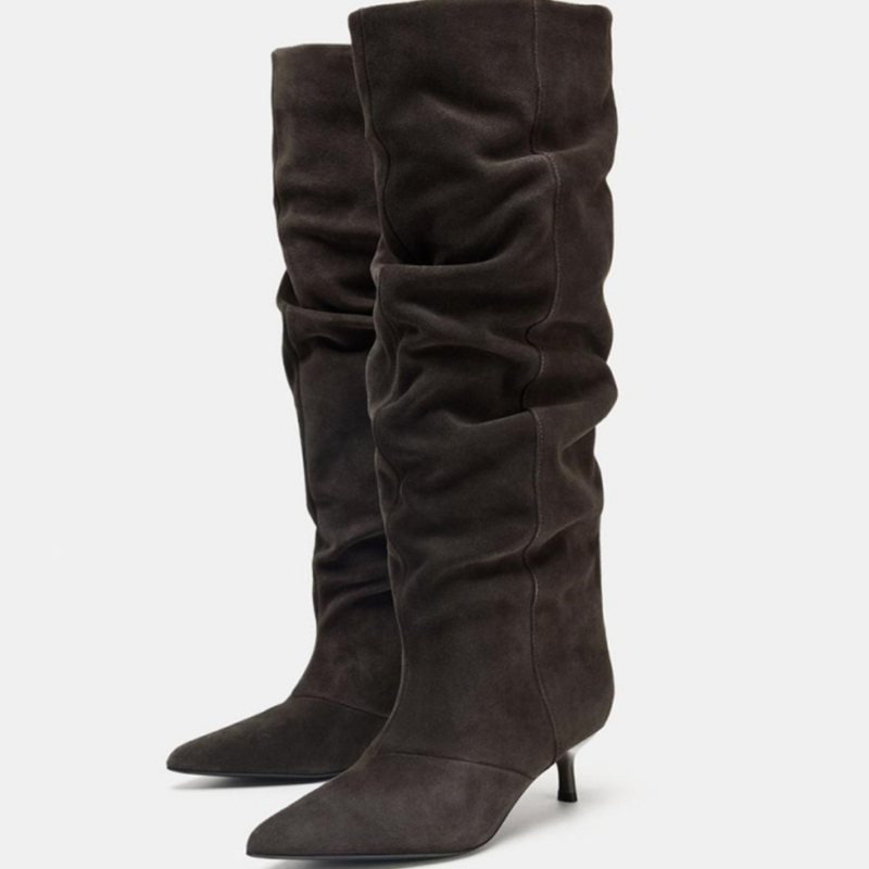 Suede Slouch Knee High Boots W - Vintage And Modern Fashion review and price
