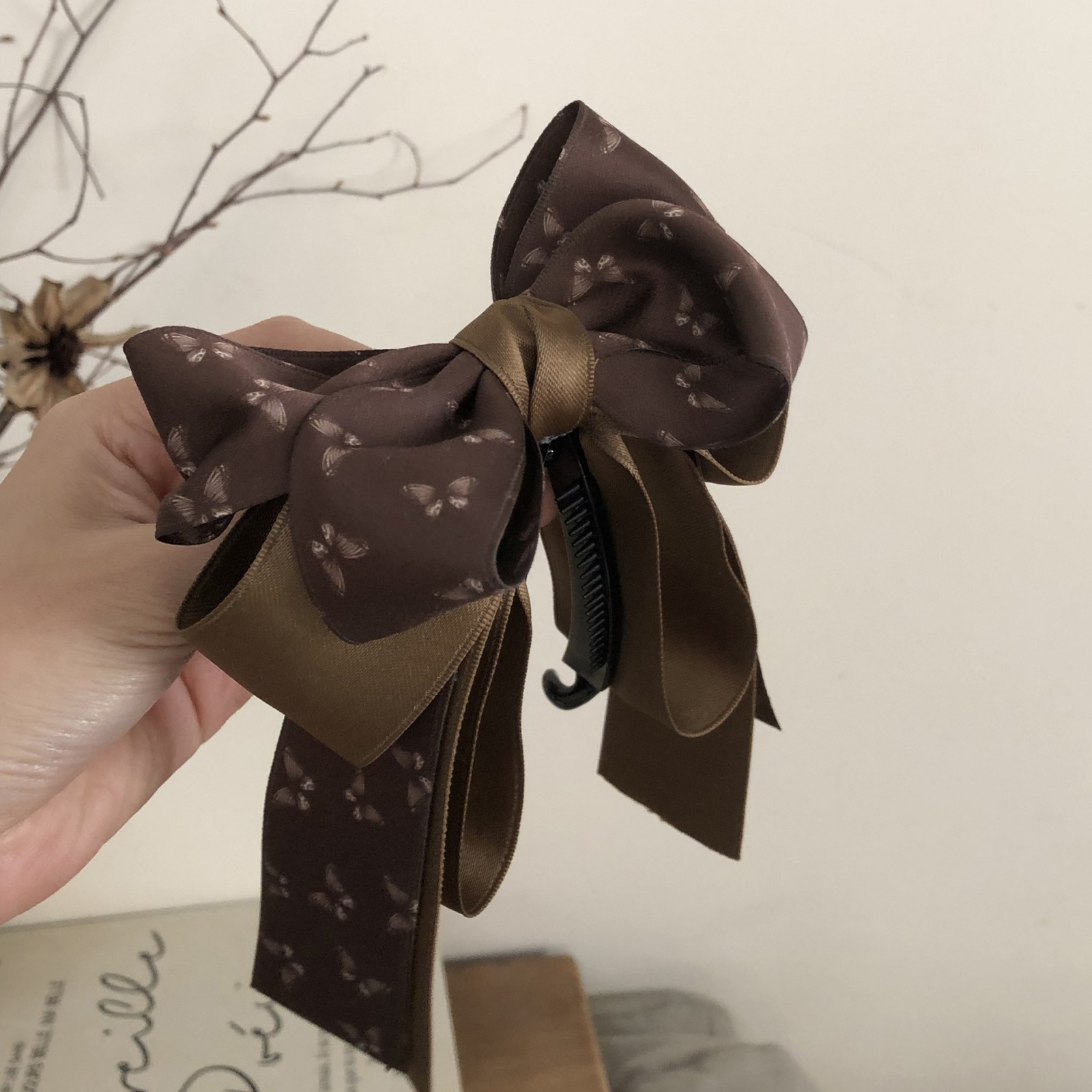 1 Pc Fabric Large Bow Hair Cli - French Vintage Fashion review and price