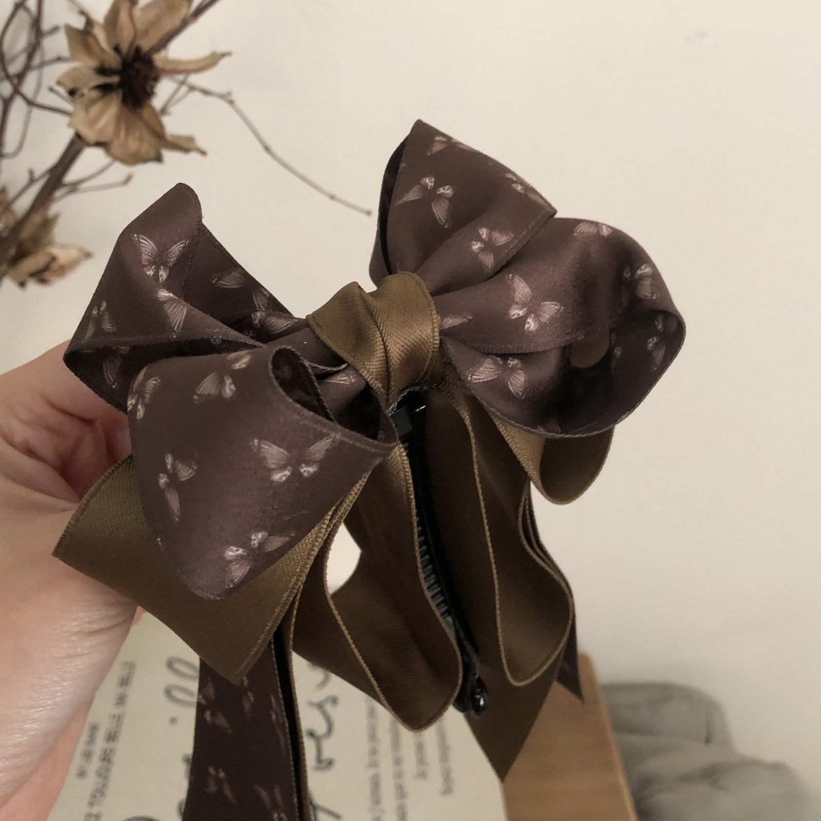 1 Pc Fabric Large Bow Hair Cli - French Vintage Fashion review and price