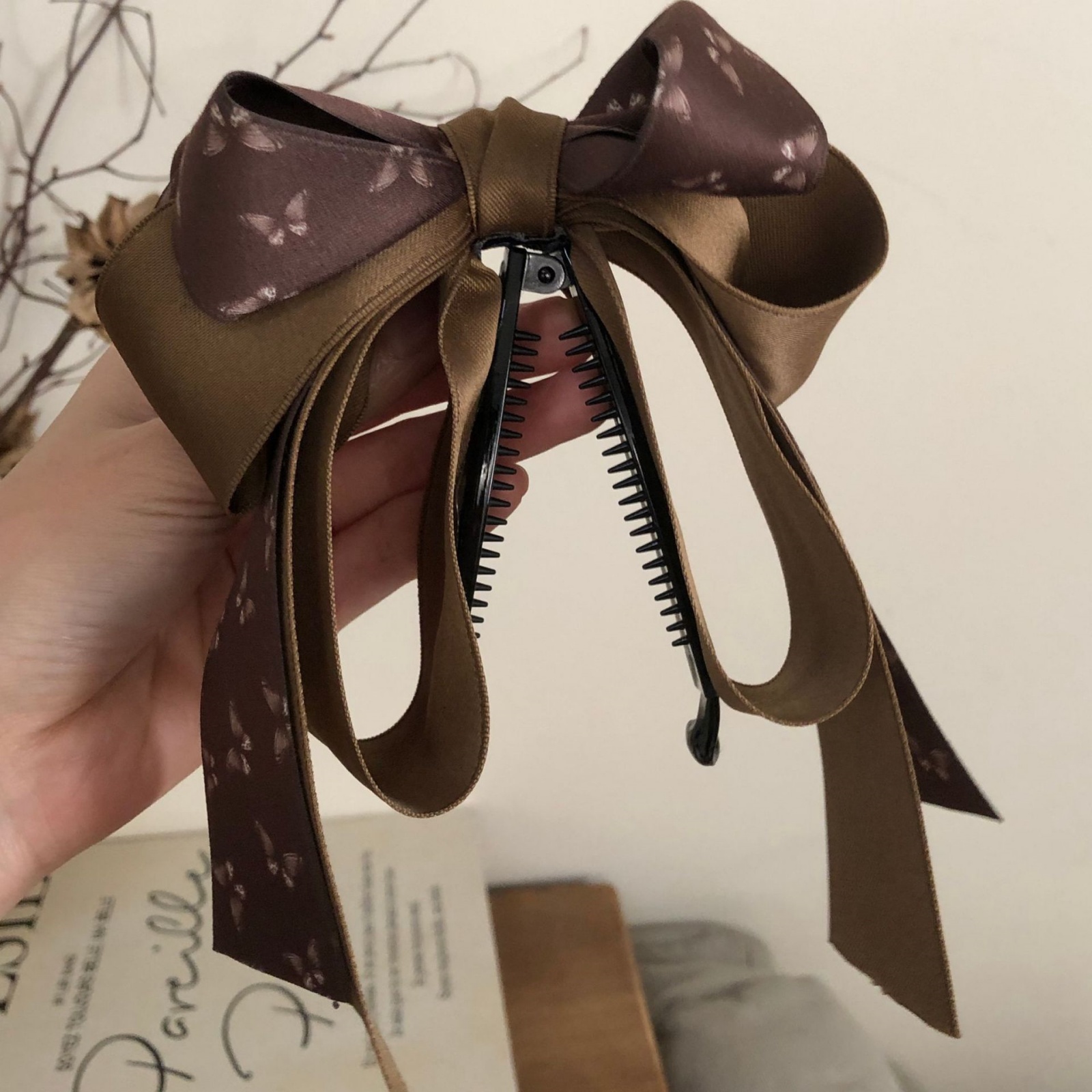1 Pc Fabric Large Bow Hair Cli - French Vintage Fashion review and price