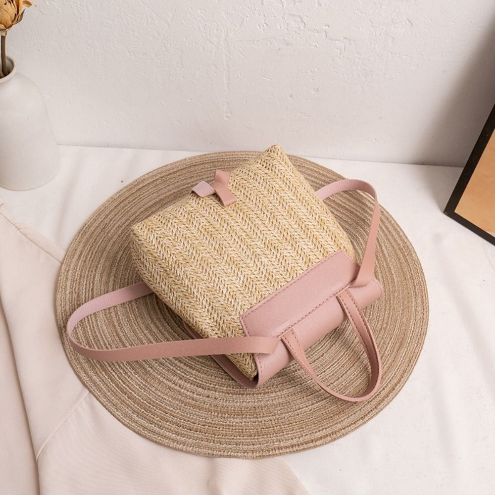 Fashion PU Leather Straw Backp - Vintage Fashion Look review and price